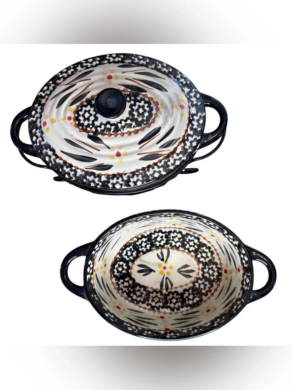 2 Temptations Old World 10 oz. Mini Casserole Dish w/ Lid & Wire Rack By Tara